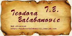 Teodora Balabanović vizit kartica